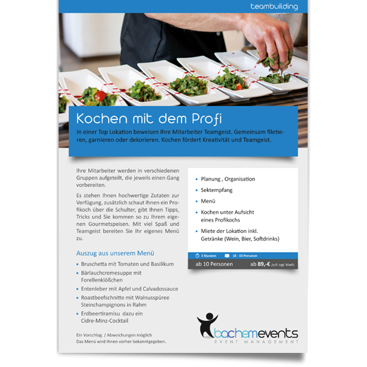 bachem-events Teambuilding Werbeflyer